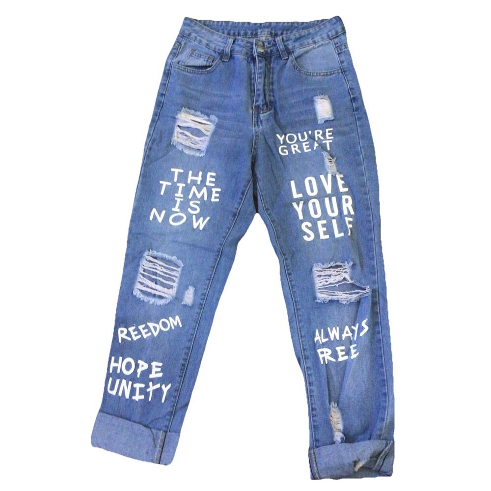 Women Graffiti Jeans Freedom